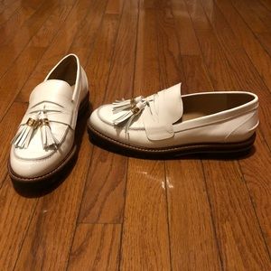 Stuart Weitzman White Loafers
